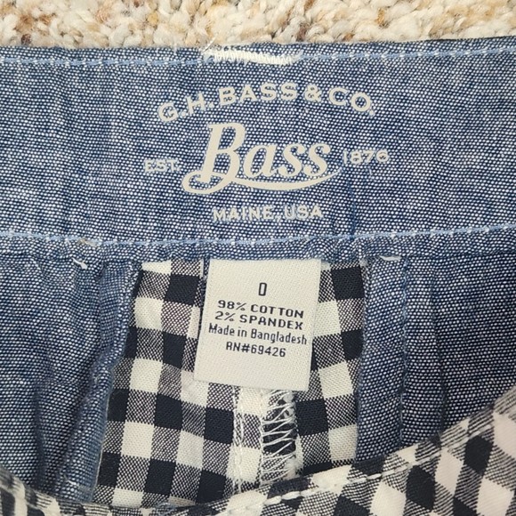 G.H Bass Black and White Check Shorts Size 0 - Picture 3 of 3